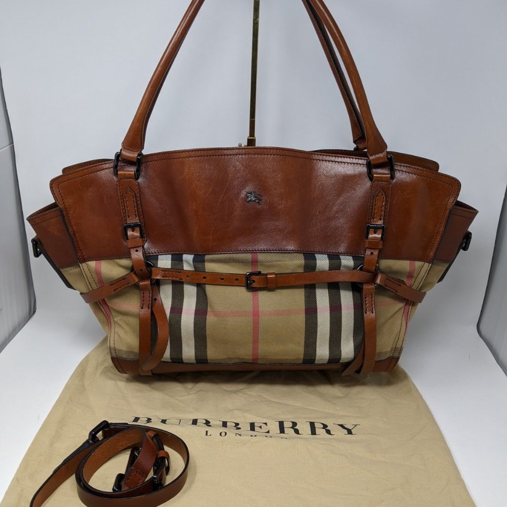 AUTHENTIC BURBERRY Brown Check Shoulder Bag